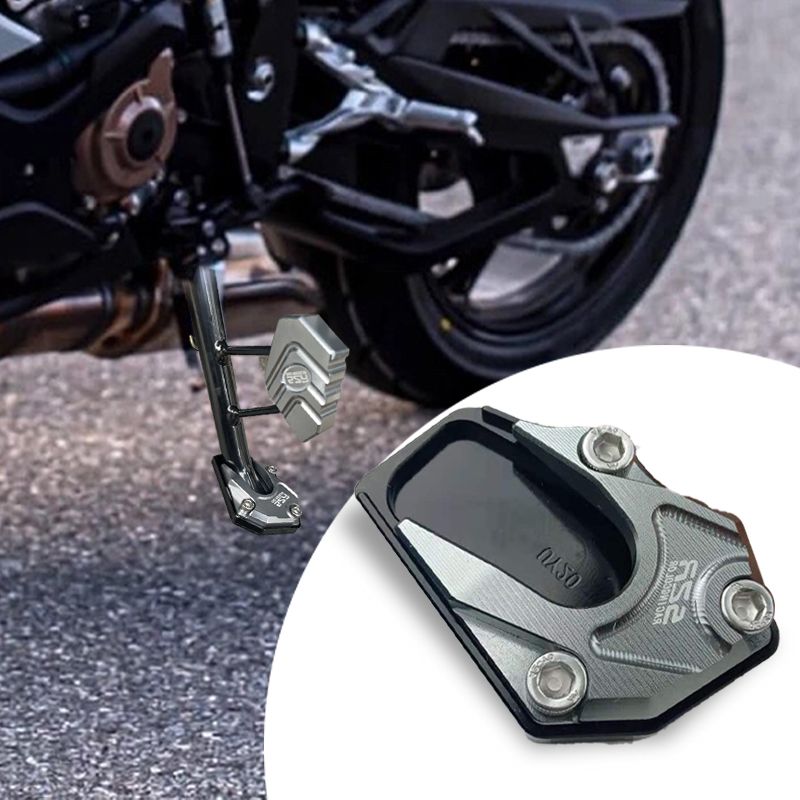 Stabiliride Aluminum Motorcycle Kickstand Pad Non-Slip Lightweight for Stable Parking on Soft Surfaces