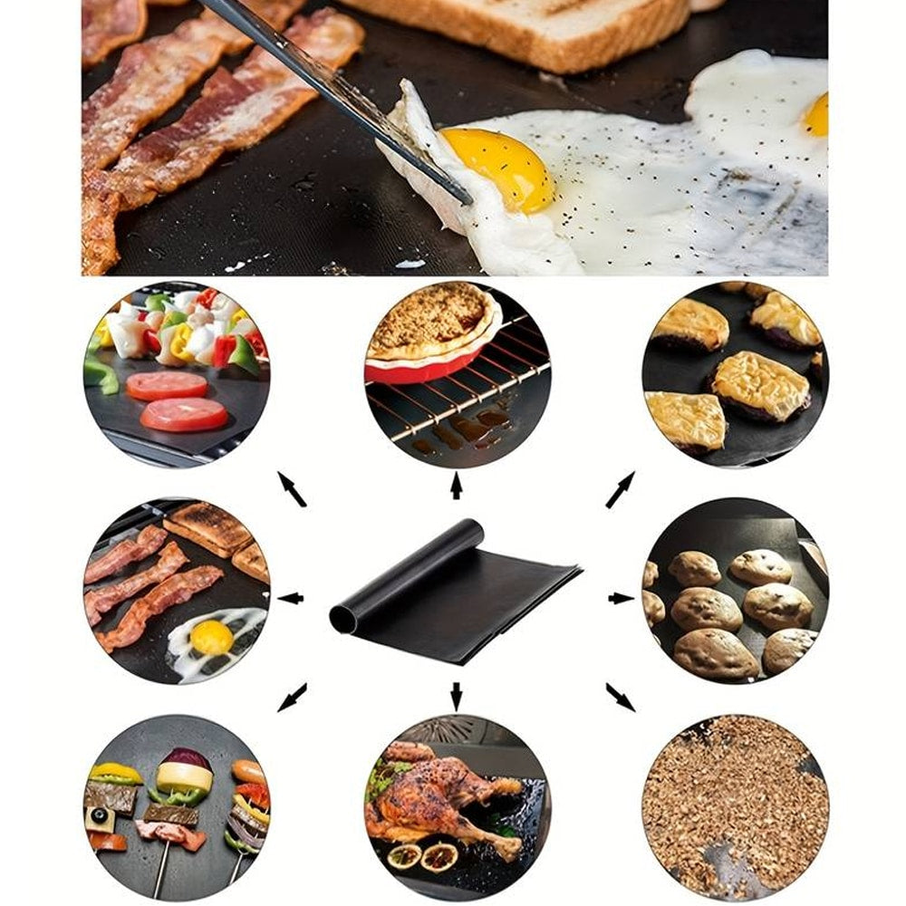 Reusable Non-Stick Glass Fibre Cloth Baking Mats Set of 5 40x33 cm Dishwasher Safe Eco-Friendly