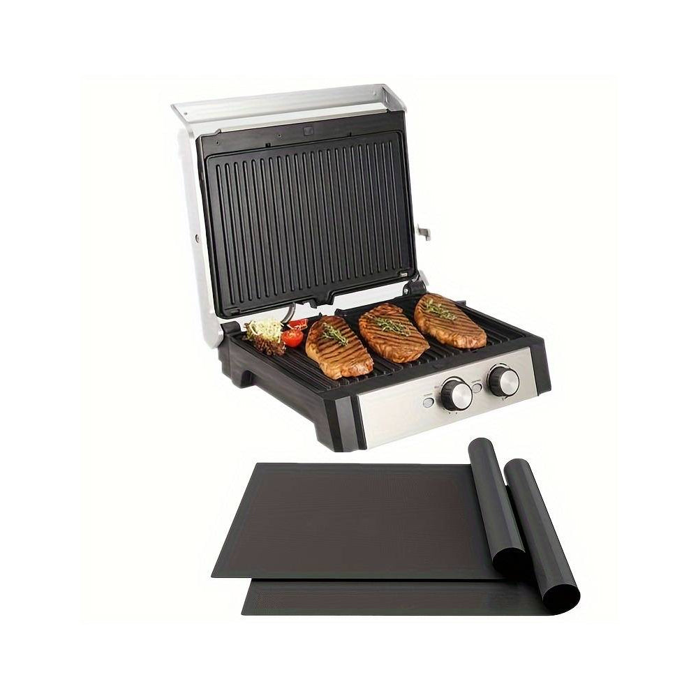 FlameGuard Non-Stick BBQ Grill Mats Set of 5 Heat-Resistant Glass Fibre Cloth Reusable