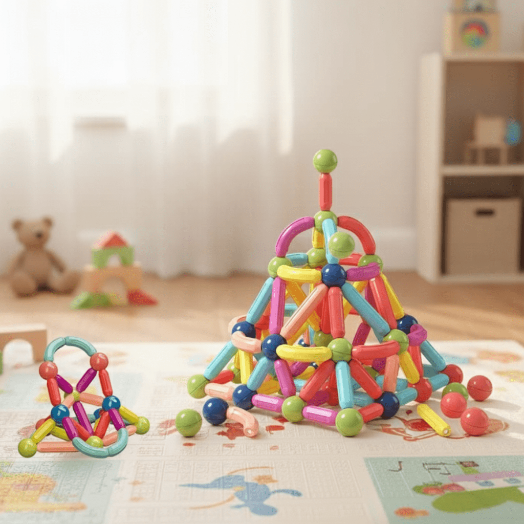 Stickcraft Magnetic Building Rods Creative Construction Toy for Kids Ages 2+ BPA-Free