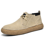 SuedeStride Genuine Suede Flat Heel Shoes with Textured Rubber Sole for All-Day Comfort and Grip