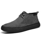 SuedeStride Genuine Suede Flat Heel Shoes with Textured Rubber Sole for All-Day Comfort and Grip