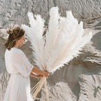 Sylara Dried Pampas Grass 110-120cm Feather-Light Rattan Boho Home Decor and Wall Display