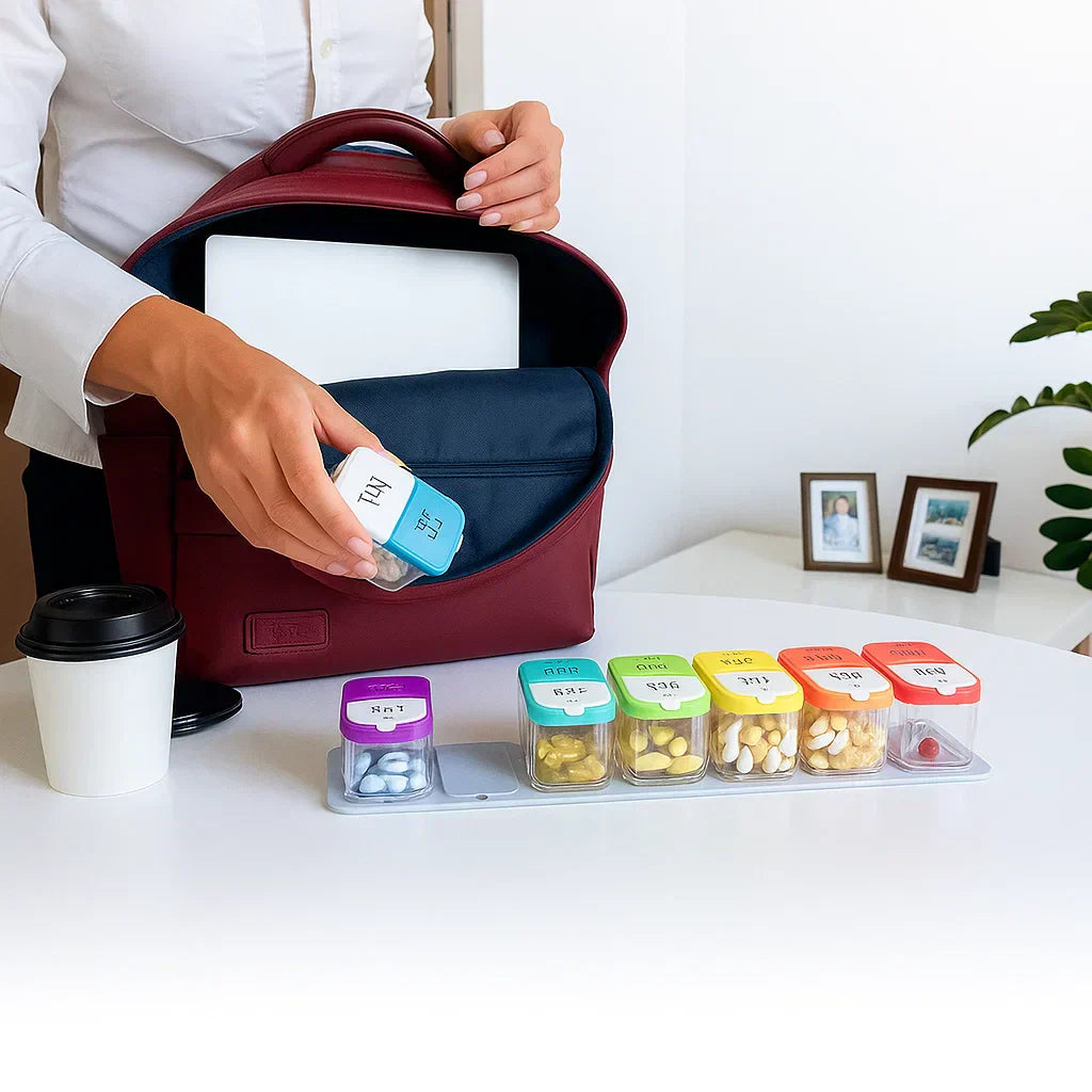 7-Day Weekly Pill Organizer Moisture-Proof BPA-Free Compartments Large Medication Case for Seniors and Caregivers