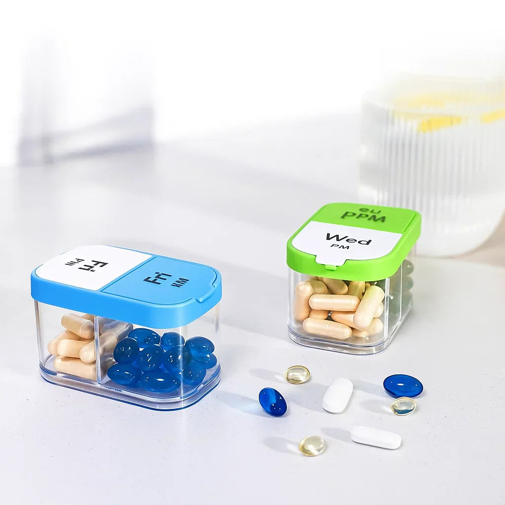 7-Day Weekly Pill Organizer Moisture-Proof BPA-Free Compartments Large Medication Case for Seniors and Caregivers