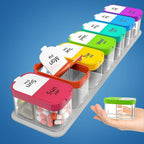 7-Day Weekly Pill Organizer Moisture-Proof BPA-Free Compartments Large Medication Case for Seniors and Caregivers