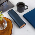 7-Day Weekly Pill Organizer Aluminum and Wood Pill Case with Secure Closure and 7 Compartments