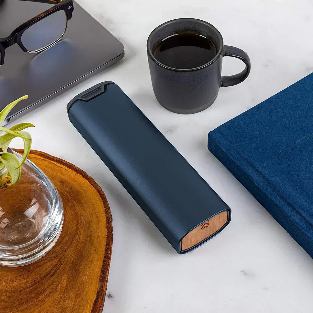 7-Day Weekly Pill Organizer Aluminum and Wood Pill Case with Secure Closure and 7 Compartments