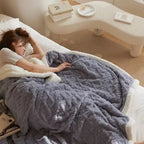 WarmWool Lambswool Blanket Reversible Plush Fleece Throw Ultra Soft Warm Winter Bedding