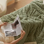 WarmWool Lambswool Blanket Reversible Plush Fleece Throw Ultra Soft Warm Winter Bedding
