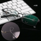Titanium Progressive Glasses Lightweight Frame Dual Vision Distance and Near Reading Eyewear