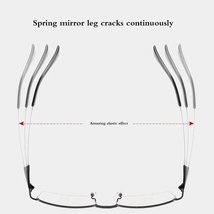 Titanium Progressive Glasses Lightweight Frame Dual Vision Distance and Near Reading Eyewear