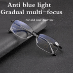 Titanium Progressive Glasses Lightweight Frame Dual Vision Distance and Near Reading Eyewear