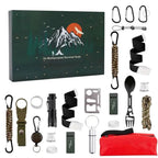 24 Day Outdoor Survival Gear Countdown Calendar with 24 Metal and ABS Camping Tools