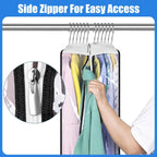 Transparent Garment Covers 6-Pack Waterproof PEVA Side Zipper Storage Bags for Suits Jackets Dresses