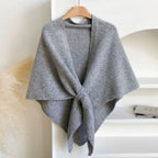 Womens Triangle Knit Poncho Wrap Soft Microfiber Blend Cape in Solid Colors 73x30 Inches