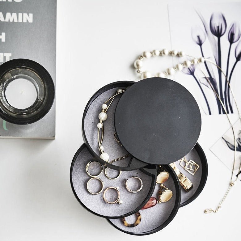 Harrow Twist Around Jewelry Organizer Plastic 4-Layer Round Accessory Storage 8cm x 9.5cm
