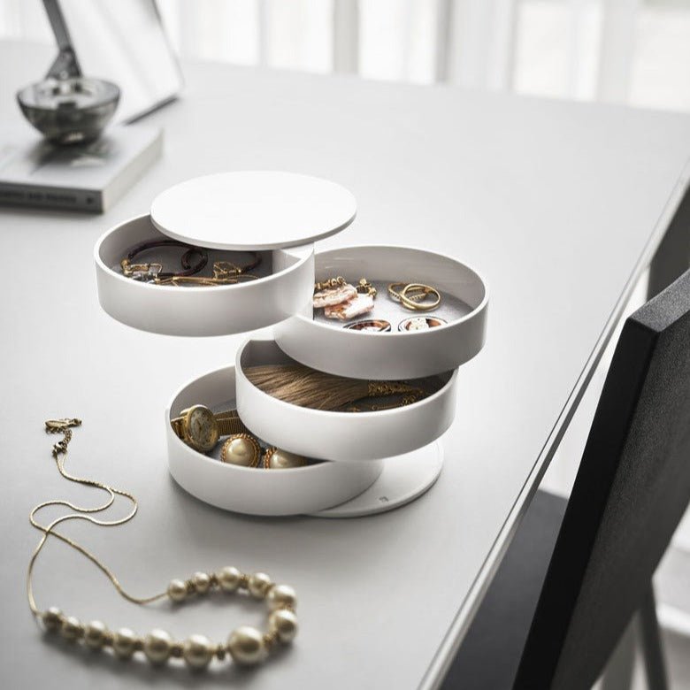 Harrow Twist Around Jewelry Organizer Plastic 4-Layer Round Accessory Storage 8cm x 9.5cm