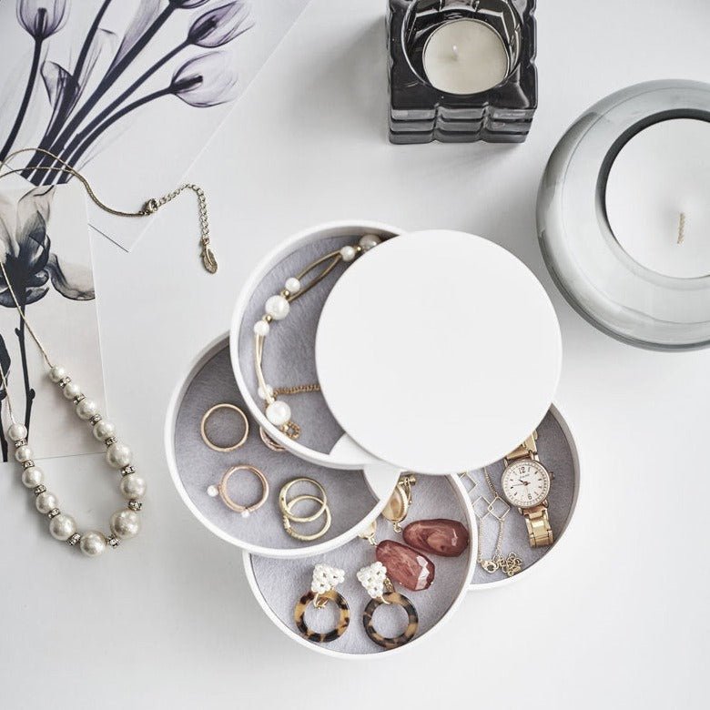 Harrow Twist Around Jewelry Organizer Plastic 4-Layer Round Accessory Storage 8cm x 9.5cm