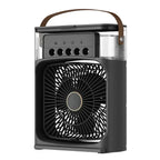 Portable Ice Mist Fan with 5 Nozzles, 3 Speeds, and 7 LED Light Colors - Ultra Cooling, Lightweight, Rechargeable