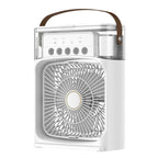 Portable Ice Mist Fan with 5 Nozzles, 3 Speeds, and 7 LED Light Colors - Ultra Cooling, Lightweight, Rechargeable