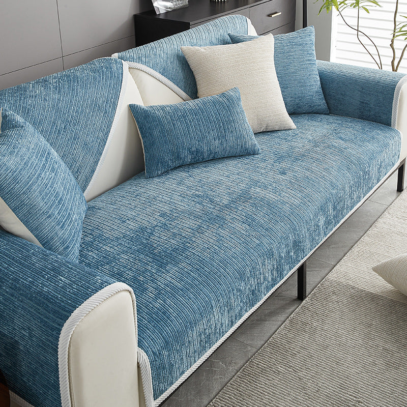 Universal Sofa Cover Chenille Fabric with Elastic Corners Protective Furniture Slipcover