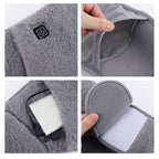 USB Heated Waist Wrap with Hand Warmers Adjustable Heat Levels Crystal Velvet USB Powered