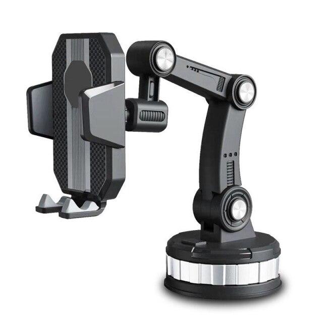 Car Phone Holder Strong Suction Adjustable Mount 360° Rotation Black