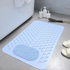 SafeGrip Non-Slip Shower Mat with Built-in Foot Scrubber and Suction Cups for Bathroom Safety