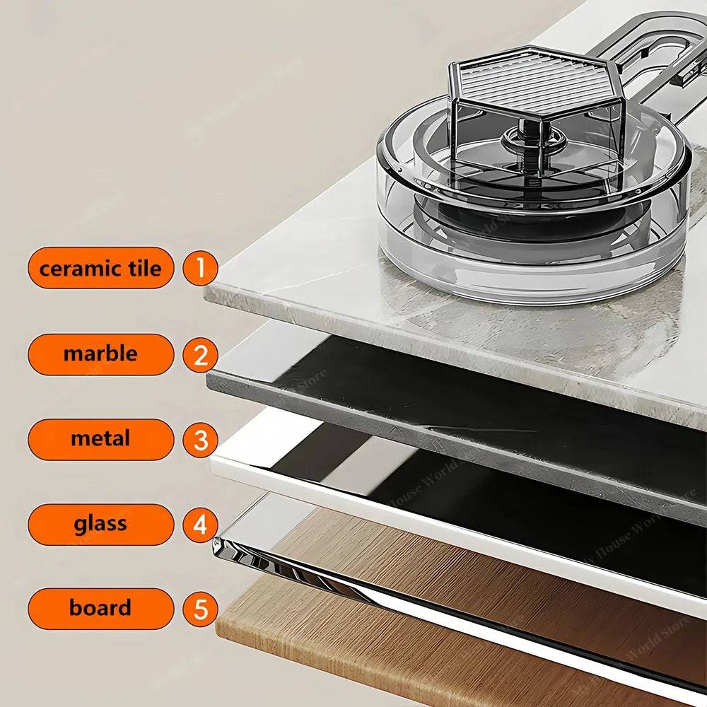 Vera Kitchen Wall Organizer Stainless Steel Suction Cup Mount Shelf for Spices and Small Items
