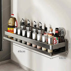 Vera Kitchen Wall Organizer Stainless Steel Suction Cup Mount Shelf for Spices and Small Items