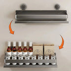 Vera Kitchen Wall Organizer Stainless Steel Suction Cup Mount Shelf for Spices and Small Items