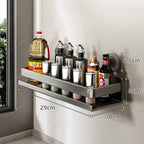 Vera Kitchen Wall Organizer Stainless Steel Suction Cup Mount Shelf for Spices and Small Items
