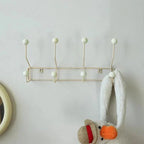 Vintage Metal Coat Hooks Set Nostalgic Design Wall-Mounted Rack for Coats Bags Accessories White Green Beige