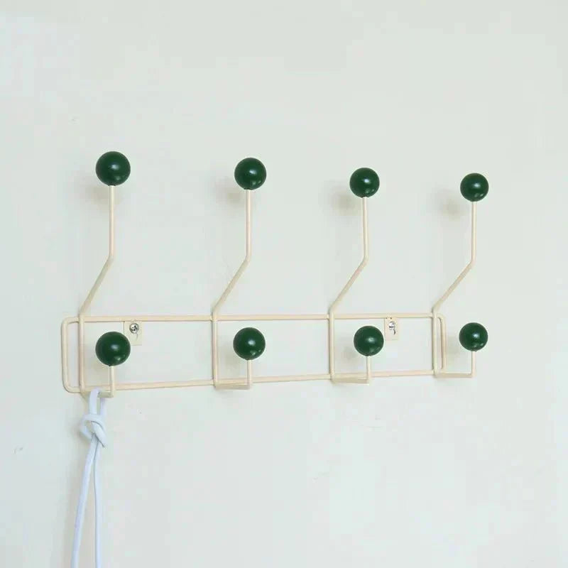 Vintage Metal Coat Hooks Set Nostalgic Design Wall-Mounted Rack for Coats Bags Accessories White Green Beige