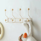 Vintage Metal Coat Hooks Set Nostalgic Design Wall-Mounted Rack for Coats Bags Accessories White Green Beige