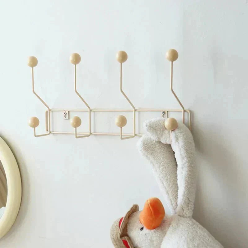 Vintage Metal Coat Hooks Set Nostalgic Design Wall-Mounted Rack for Coats Bags Accessories White Green Beige