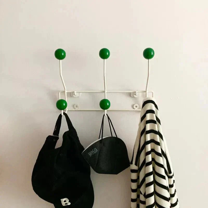 Vintage Metal Coat Hooks Set Nostalgic Design Wall-Mounted Rack for Coats Bags Accessories White Green Beige