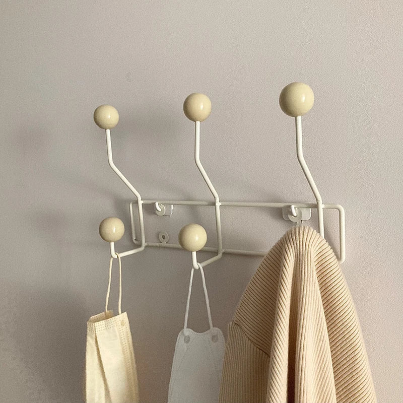 Vintage Metal Coat Hooks Set Nostalgic Design Wall-Mounted Rack for Coats Bags Accessories White Green Beige