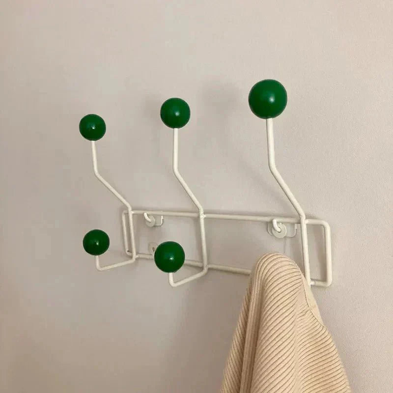 Vintage Metal Coat Hooks Set Nostalgic Design Wall-Mounted Rack for Coats Bags Accessories White Green Beige