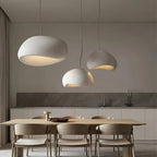 Wabi-Sabi Organic Pendant Light Style A Fabric Shade Ceiling Mount Indoor Gray White