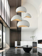Wabi-Sabi Organic Pendant Light Style A Fabric Shade Ceiling Mount Indoor Gray White