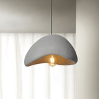 Wabi-Sabi Organic Pendant Light Style A Fabric Shade Ceiling Mount Indoor Gray White
