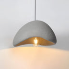 Wabi-Sabi Organic Pendant Light Style A Fabric Shade Ceiling Mount Indoor Gray White