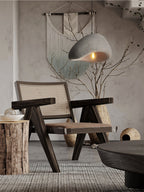 Wabi-Sabi Organic Pendant Light Style A Fabric Shade Ceiling Mount Indoor Gray White
