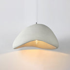 Wabi-Sabi Organic Pendant Light Style A Fabric Shade Ceiling Mount Indoor Gray White