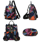 Waterproof Anti-Theft Backpack Oxford Fabric 30cm Compact Travel Bag with Multiple Pockets