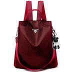 Waterproof Anti-Theft Backpack Oxford Fabric 30cm Compact Travel Bag with Multiple Pockets