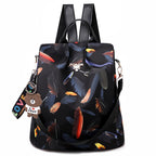 Waterproof Anti-Theft Backpack Oxford Fabric 30cm Compact Travel Bag with Multiple Pockets
