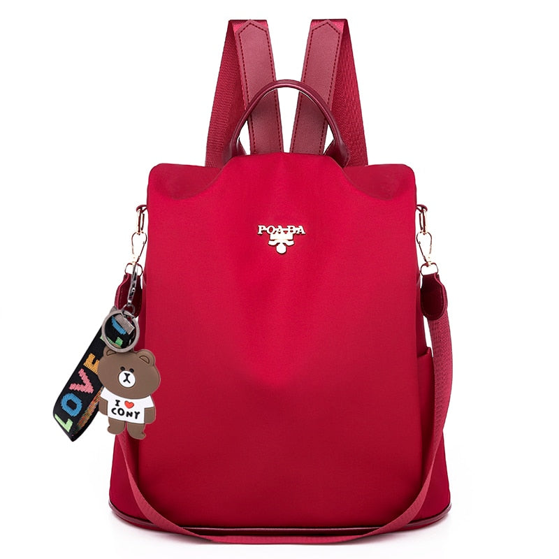 Waterproof Anti-Theft Backpack Oxford Fabric 30cm Compact Travel Bag with Multiple Pockets